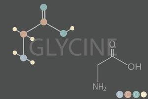 glycine moléculaire squelettique chimique formule vecteur
