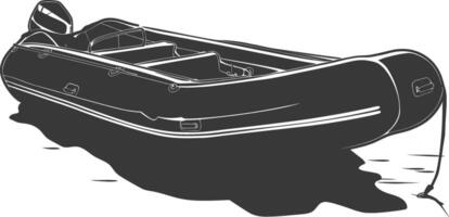 ai généré silhouette une gonflable bateau noir Couleur seulement vecteur