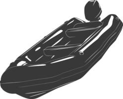 ai généré silhouette une gonflable bateau noir Couleur seulement vecteur