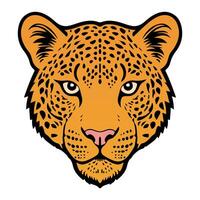 isolé coloré léopard tête vecteur illustration