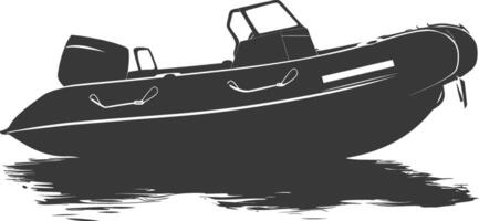 ai généré silhouette une gonflable bateau noir Couleur seulement vecteur