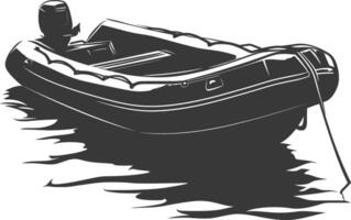 ai généré silhouette une gonflable bateau noir Couleur seulement vecteur