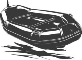 ai généré silhouette une gonflable bateau noir Couleur seulement vecteur