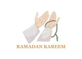 Ramadan prière main vecteur illustration.