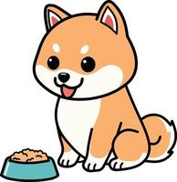 shiba inu mignonne dessin animé vecteur