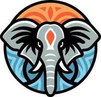 l'éléphant coloré logo vecteur