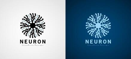 les neurones logo conception, moderne abstrait nerf cellule énergie vecteur illustration
