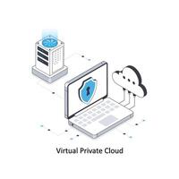virtuel privé nuage isométrique Stock illustration. eps fichier Stock illustration vecteur