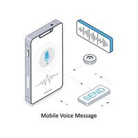 mobile voix message isométrique Stock illustration. eps fichier Stock illustration vecteur