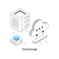 nuage espace de rangement isométrique Stock illustration. eps fichier Stock illustration vecteur