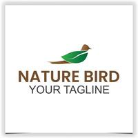 la nature feuille oiseau logo conception modèle vecteur