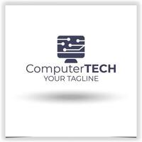 vecteur ordinateur entreprise logo conception modèle