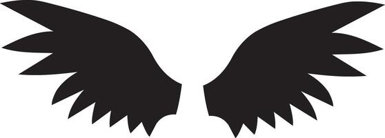 noir minimal à la recherche ailes de oiseau vecteur