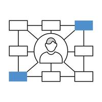 matrice organisationnel icône illustration. souple matrice organisationnel structure. visualisation de matrice organisationnel structure mise en évidence interfonctionnel collaboration et la flexibilité. vecteur