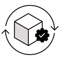 rationalisé flux de travail icône. l'intégration et achèvement. automatique processus. modifiable accident vasculaire cérébral icône. vecteur