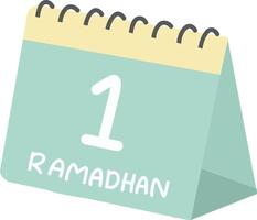 1 Ramadan calendrier ilustration élément pour Ramadan kareem vecteur