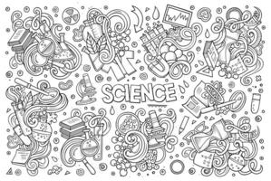 vecteur dessin animé ensemble de science thème griffonnages conception éléments