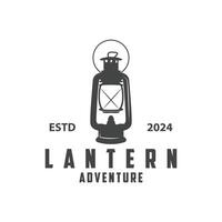 lanterne logo conception rue lampe vieux classique ancien minimaliste illustration modèle vecteur