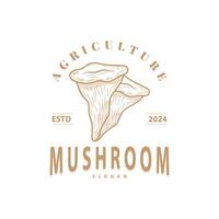 champignon logo, Facile minimaliste rétro plante silhouette plantation conception affaires marque vecteur