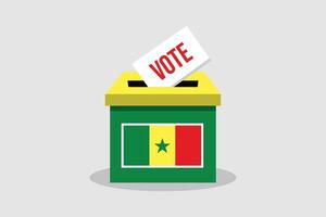 Sénégal scrutin boîte plat et minimaliste vecteur illustration concept. voter conceptuel art. élections.