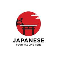 torii logo Japonais culture symbole vecteur illustration conception tori logo conception