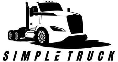 semi un camion logo conception vecteur art