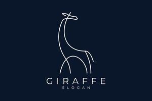 girafe ligne art vecteur logo conception