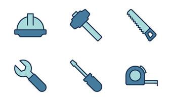 construction outils icône symbole vecteur modèle collection