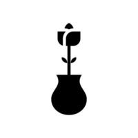 fleur vase icône symbole vecteur modèle