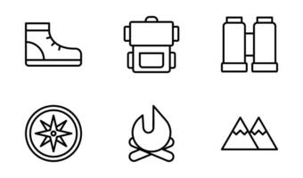 Extérieur aventure icône symbole vecteur modèle collection
