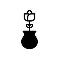 fleur vase icône symbole vecteur modèle