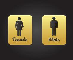 toilettes, toilettes, salle de repos icône ensemble pour Masculin femelle vecteur