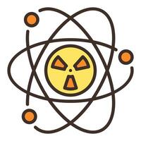 radiation à l'intérieur atome vecteur coloré icône ou conception élément