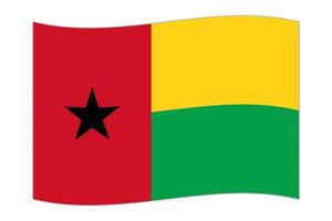 agitant le drapeau du pays guinée bissau. illustration vectorielle. vecteur