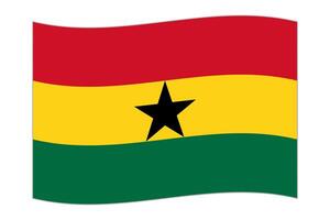 agitant le drapeau du pays ghana. illustration vectorielle. vecteur