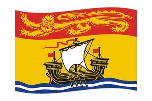 agitant drapeau de Nouveau le brunswick, Province de Canada. vecteur illustration.