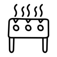 un contour conception icône de un barbecue le fourneau vecteur