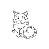 stylisé chat dessin icône. ligne art conception. mignonne animal de compagnie portrait. vecteur