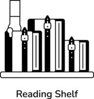 branché en train de lire étagère vecteur