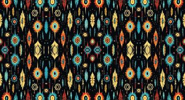 une sans couture modèle, géométrique tribal motifs, géométrique batique, ikat transparent, aztèque style , ethnique boho sans couture modèle, luxe décoratif textile modèle., tissu, rideau, tapis, batik broderie vecteur