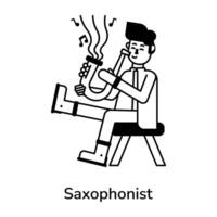 concepts de saxophoniste à la mode vecteur