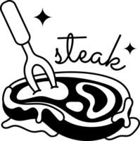 concepts de steak à la mode vecteur