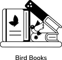 branché oiseau livres vecteur