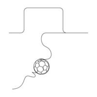 Football continu un ligne dessin illustration art vecteur conception