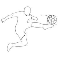 Football continu un ligne dessin illustration art vecteur conception