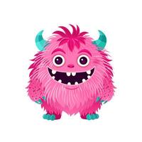 mignonne peu monstre est souriant. fictif créature pour enfants imprimer, affiches, cartes, Halloween conceptions. vecteur illustration dans dessin animé style. isolé animal sur blanc Contexte. agrafe art.