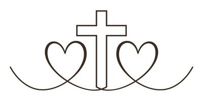 Christian noir traverser logo et icône conception pour bien Vendredi vecteur