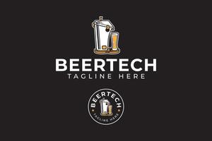 Bière machine La technologie logo conception modèle pour brassage Bière entreprise affaires vecteur