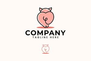 porc avec l'amour bout forme abstrait logo conception pour animal nourriture ferme restaurant entreprise affaires vecteur