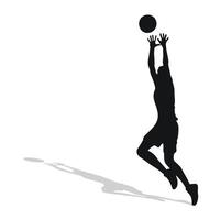 image de noir femelle silhouette de basketball joueur dans une Balle jeu. vecteur